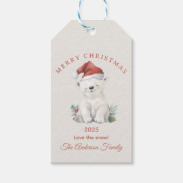 Etiqueta Para Presente Peça de mola de ursos polares personalizados