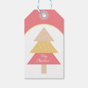 Etiqueta Para Presente Pedras Rosa Clássicas, Quentes, Árvore de Natal Fe