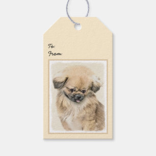 Etiqueta Para Presente Pekingese Painting - Cute Original Dog Art