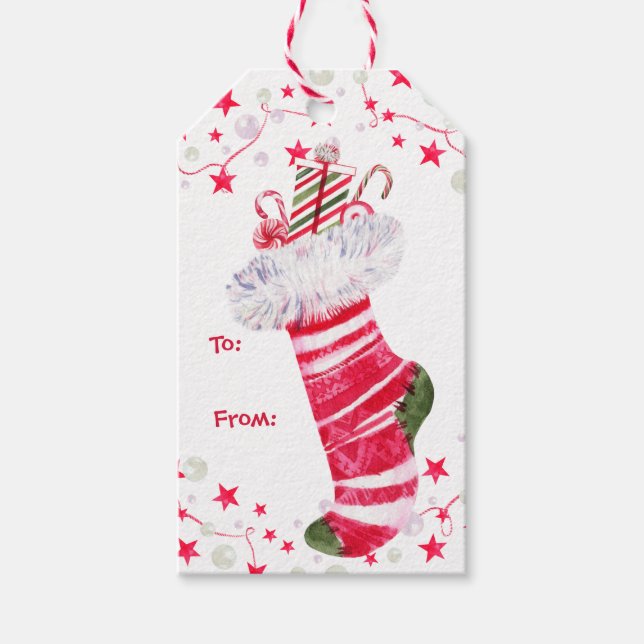 Etiqueta Para Presente Peles com pelo de Natal Festivo (Frente)