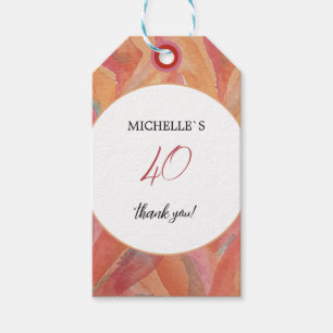 Etiqueta Para Presente Penas Florais Artísticas Pastel Watercolor