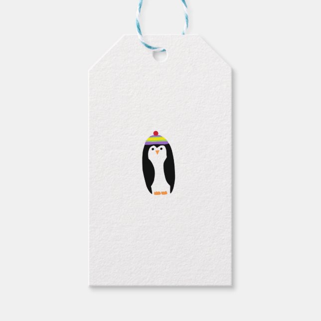 ETIQUETA PARA PRESENTE PENGUIM DE INVERNO CUTÂNEO (Frente)