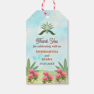 Etiqueta Para Presente Peões peacock obrigado de casamento índio você eti