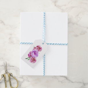 Etiqueta Para Presente Peonias aquáticas pastel buquê obrigado você