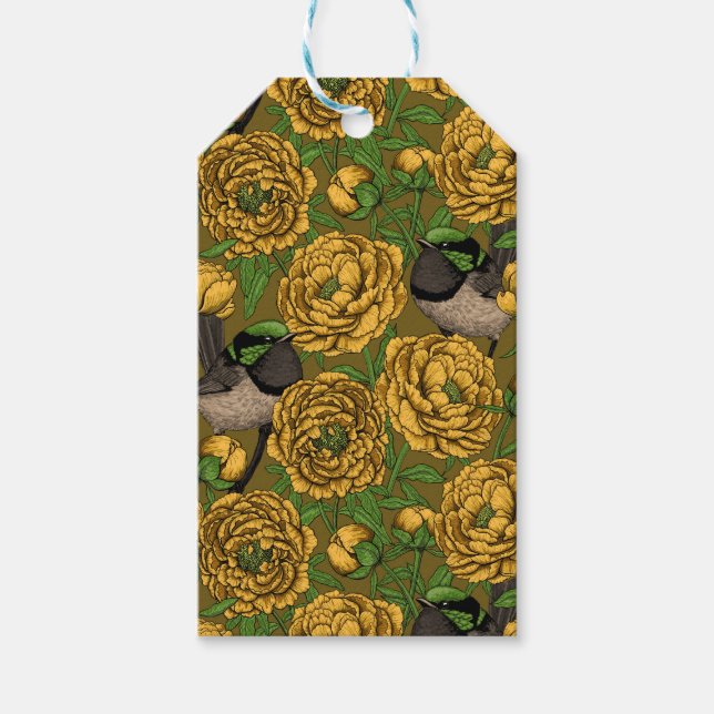 Etiqueta Para Presente Peônias e wrenes (Frente)