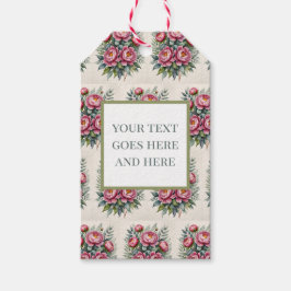 Etiqueta Para Presente péony cor-de-rosa-d'água flores eucalyptus Gift Ta
