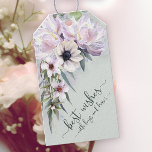 Etiqueta Para Presente Peony Garden melhor deseja abraços e beijos
