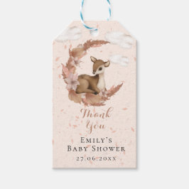 Etiqueta Para Presente Pequena Bambi com Flores Crescentes Lua e Nuvens