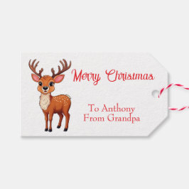 Etiqueta Para Presente Pequena rena doce etiqueta de presente de Natal