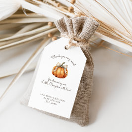 Etiqueta Para Presente Pequeno Arco de Abóbora Chá de fraldas Neutro Míni