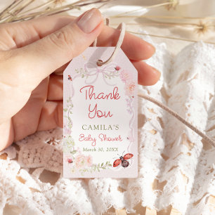 Etiqueta Para Presente Pequeno Bug do Amor Floresce Obrigado no Chá de Be