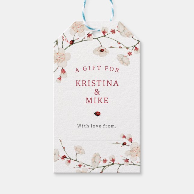 Etiqueta Para Presente Pequeno Chá de Chá de fraldas Ladybug (Frente)