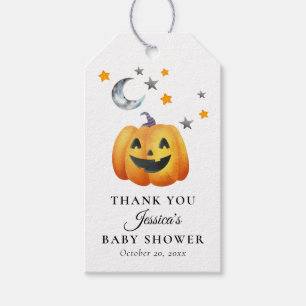 Etiqueta Para Presente Pequeno Chá de fraldas Boo Halloween Pumpkin