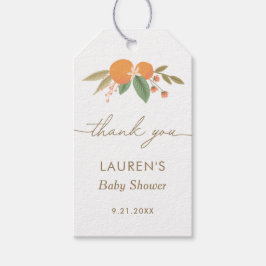 Etiqueta Para Presente Pequeno Chá de fraldas de Citros