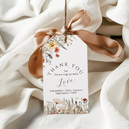 Etiqueta Para Presente Pequeno Chá de fraldas de Flor Selvagem Brilhante