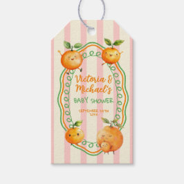 Etiqueta Para Presente Pequeno Chá de fraldas de Laranja Cutie