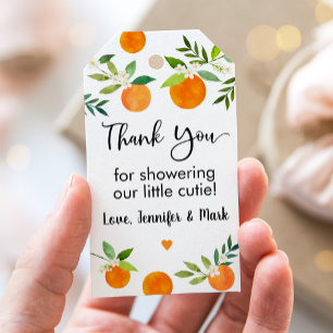 Etiqueta Para Presente Pequeno Chá de fraldas Floral Cutie Greenery