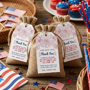 Etiqueta Para Presente Pequeno Firecracker 4 de julho de primeiro anivers