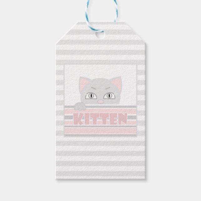 Etiqueta Para Presente Pequeno gatinho (Frente)