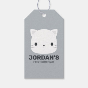 Etiqueta Para Presente Pequeno Gato Bonito com Nome Personalizado