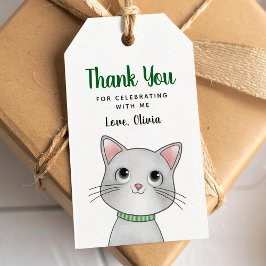 Etiqueta Para Presente Pequeno gato obrigado por vir Tag de Presente