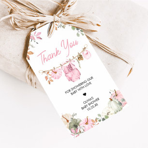 Etiqueta Para Presente Pequeno Pumpkin Rosa Queda Autumn Favor