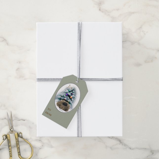 Etiqueta Para Presente Pequim Amante Natal (Com cordão)