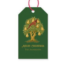 Perdiz numa árvore de pera elegante Natal verde