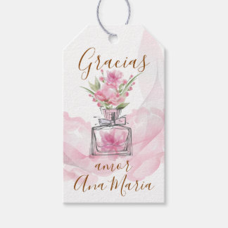 Etiqueta Para Presente Perfume de Rosa "infundido de amor" personalizado