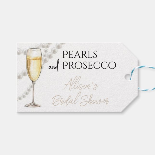 Etiqueta Para Presente Pérolas e Prosecco (Frente (horizontal))