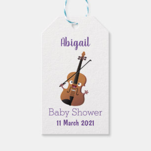 Etiqueta Para Presente Personagem de desenho animado musical de violino e