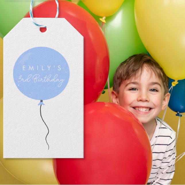 Etiqueta Para Presente Personalised Balloon Party birthday christening  (Criador carregado)