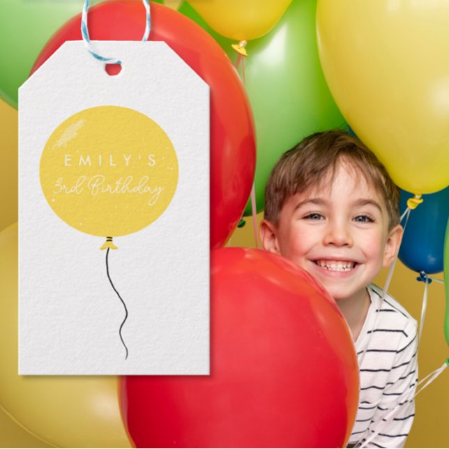 Etiqueta Para Presente Personalised Balloon Party birthday christening  (Criador carregado)