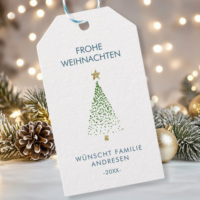 Etiqueta Para Presente Personalisierte Weihnachts- Geschenkanhänger (Custom, Merry Christmas! Christmas tree illustration favor tag. Add your text / name and personalize)