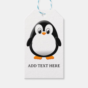 Etiqueta Para Presente Personalização de Cartoon Pinguim Bonito