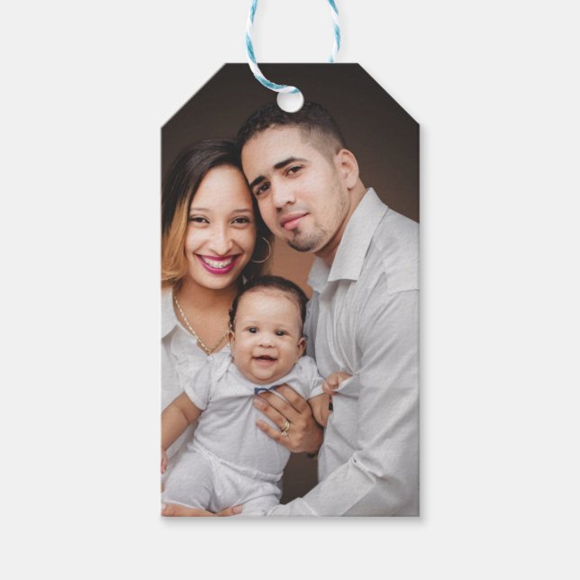 Etiqueta Para Presente Personalizada Foto da Família Personalizada (Frente)