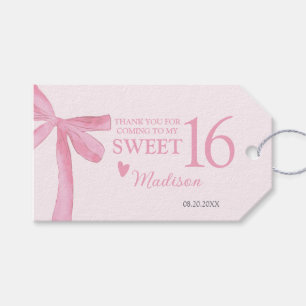 Etiqueta Para Presente Personalizado Aniversário Sweet 16 Coquette Laço R