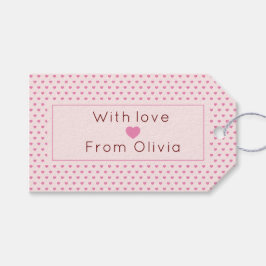 Etiqueta Para Presente Personalizado Com Amor Rosa Simples