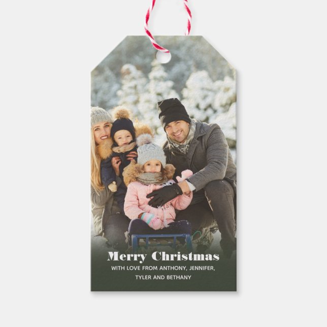 Etiqueta Para Presente Personalizado com o Natal de Fotografia Personaliz (Frente)