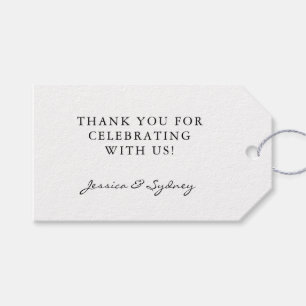 Etiqueta Para Presente Personalizado de Script Branco e Preto Minimizado