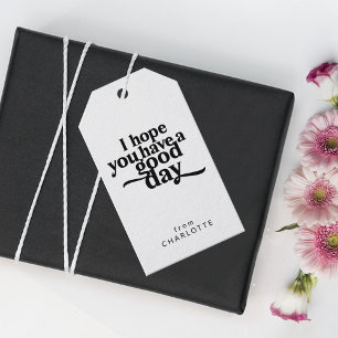 Etiqueta Para Presente Personalizado Espero Que Tenha Um Bom Dia Negro