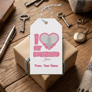 Etiqueta Para Presente Personalizado Eu Amo Meu Namorado - Adicionar Foto