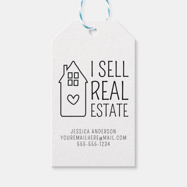 Etiqueta Para Presente Personalizado Eu Vende Promocional Imobiliário (Frente)