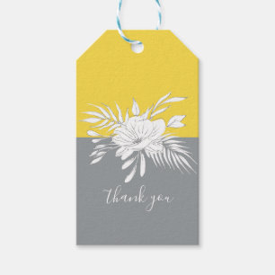 Etiqueta Para Presente Personalizado Obrigado moderno White Floral no Col