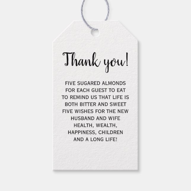 Etiqueta Para Presente Personalizado Obrigado Sugared Almond Wedding Favo (Frente)