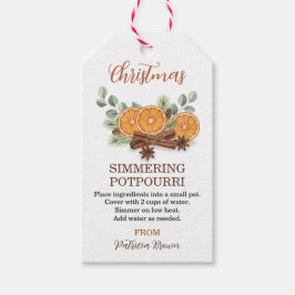 Etiqueta Para Presente Personalizado Potpourri de Natal Simmering