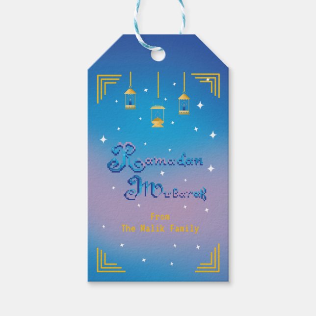 Etiqueta Para Presente Personalizado Ramadan Mubarak (Frente)