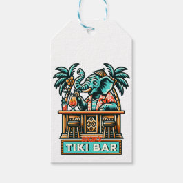 Etiqueta Para Presente Personalizar Bar Tiki do Elefante Retroativo