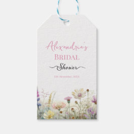 Etiqueta Para Presente Personalizar Chuva de Bênção Flores Silvestres