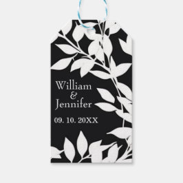 Etiqueta Para Presente Personalizar Nome, Data Preto e Branco elegante de